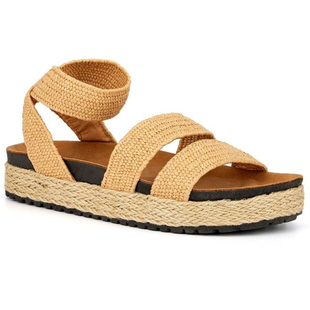 Olivia Miller Womens Open Toe Slingback Flatform Sandals